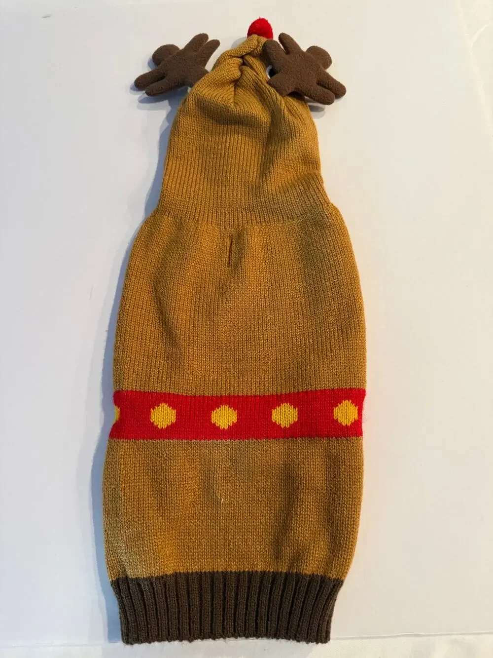 Wag-A-Tude Size Medium Reindeer Christmas Dog Hoodie Sweater - Fits 8-10 lb Dog